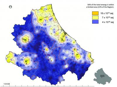 georeferenziazione della concentrazione di energia e materia usate sul territorio