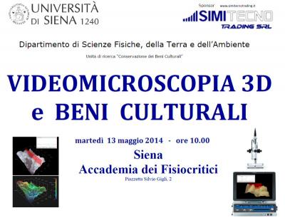 Videomicroscopia 3D e Beni Culturali – Giornata di Studi Videomicroscopia 3D e Beni Culturali – Giornata di Studi