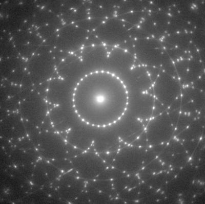 Electron diffraction pattern of polygonal serpentine
