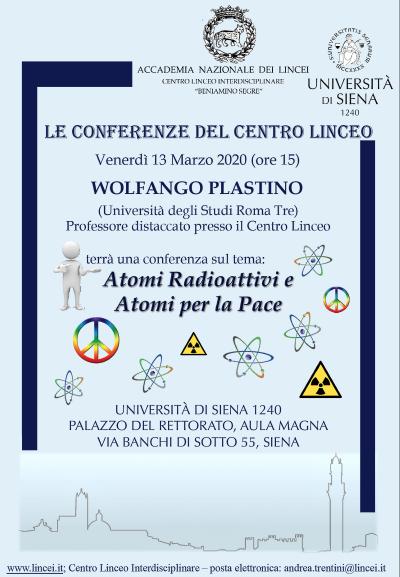 Locandina conferenza Plastino 13 marzo 2020